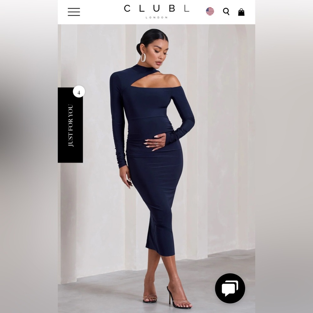 Club L London Just Dream Navy Maternity Dress
